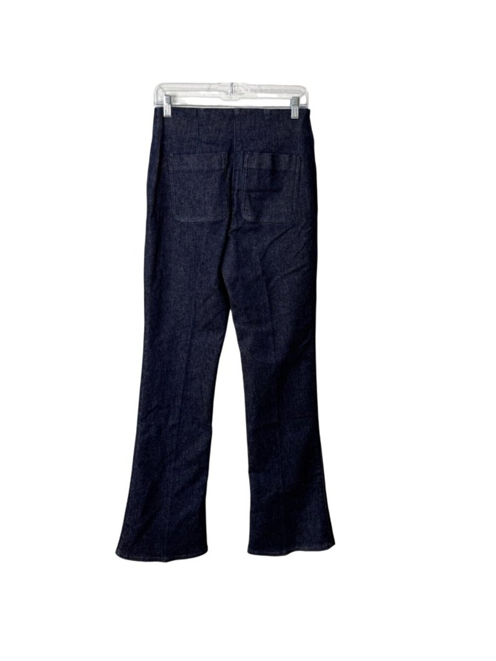 Spanx Womens Size M Demi Boot Raw Indigo Dark Wash Denim Flare Pull-On Pants NEW - Picture 4 of 11